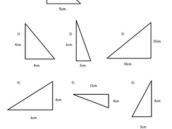 Area of Triangles Differentiated Worksheets x3
