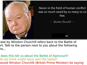 The Battle of Agincourt  1415 lesson with worksheets