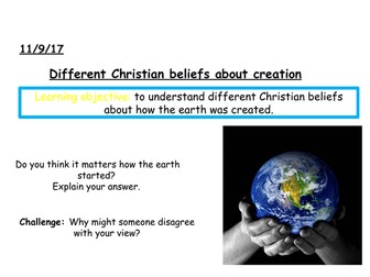 GCSE Religion and Life - Beliefs about Creation - Christian, Muslim, Science