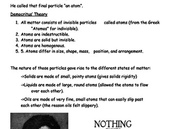 History of the Atom - GCSE 9-1. Atomic Structure. Information Sheets