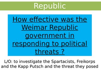 Germany 1919-1991 Spartacist uprising and Kapp Putsch