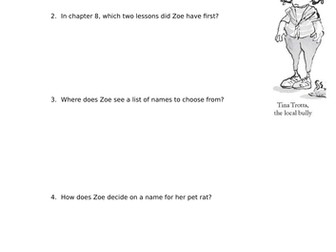 David Walliams RatBurgers Worksheets