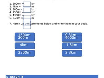 Y4 Converting metres to kilometres