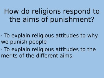 Lesson on religious views on the aims of Punishment