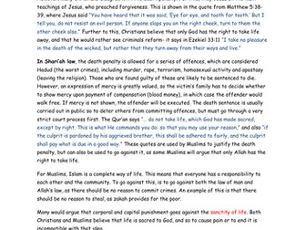 Religious views on the Death Penalty