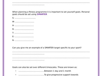 Btec Sport, Unit 5 presentation and class work