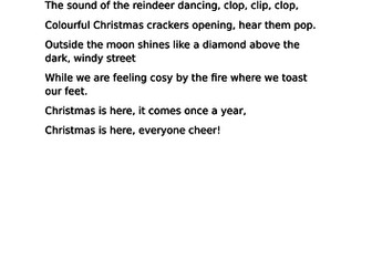 Christmas poetry planning- Year 4. Simple planning and resources for last weeks of term!