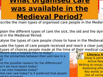 What care was provided in a medieval hospital?