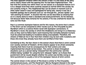 Critical appreciation of the Giver passage