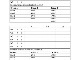 Target Groups Monitoring Sheet