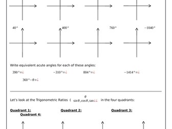 Introduction to Trigonometric Ratios on the Cartesian Plane