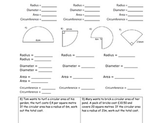 Area and Perimeter booklets with answers