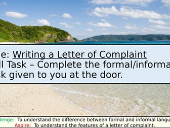 Letter of Complaint - Transactional Writing