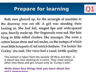 AQA English Language P1 Q4 revision.