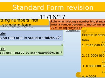 Standard Form revision