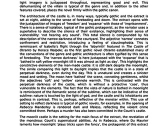 Gothic - 'Dracula' critical appreciation model