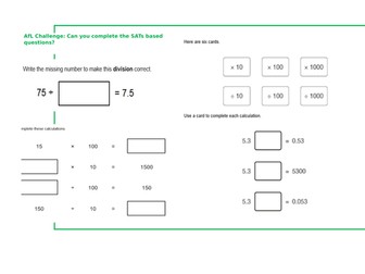 Multiply and Divide by 10, 100 and 1000.