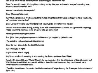 Moanas Missing Christmas Tree Pantomime Script for 6-12 year olds