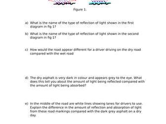 Physics 9-1 GCSE Visible Light Exam Question