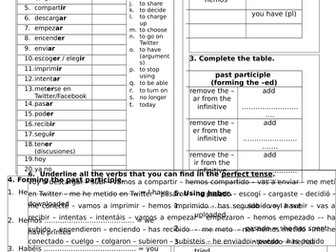 Perfect tense (topic of Redes Sociales)