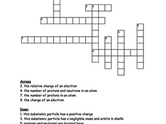 Structure of the Atom Crossword