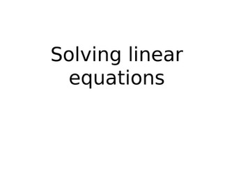 Solving linear equations