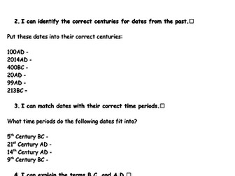 Chronology lesson KS3