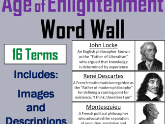 Age of Enlightenment Word Wall Cards