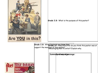 WW1 Recruitment - Full lesson with stretch and challenge activities.