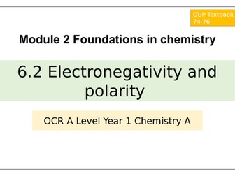 NEW OCR GCE CHEMISTRY A  Level 6.2 Electronegativity and polarity