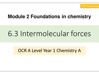 NEW OCR GCE CHEMISTRY A Level 6.3 Intermolecular forces