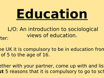 Introduction to Education