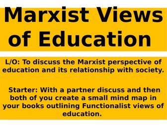 Marxist view of education