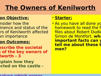NEW OCR History A KENILWORTH CASTLE: The Owners
