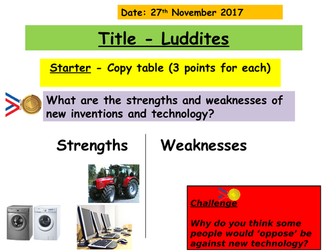 Luddites lesson KS3