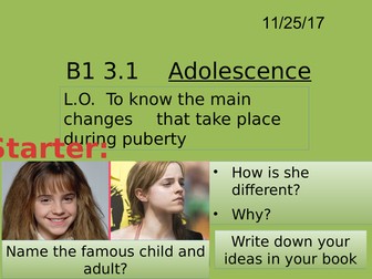 Adolescence and puberty