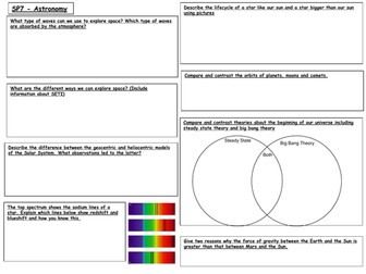 Edexcel SP7 - Astronomy Revision Mat