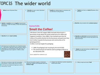 GCSE Edexcel Business Revision Revision Mat: 3.5 The wider world affecting business