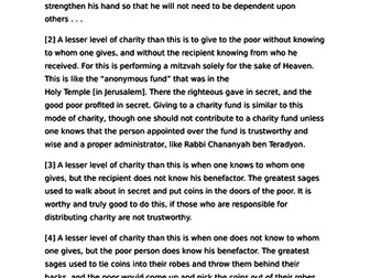 Jews moral principles of justice and kindness to others