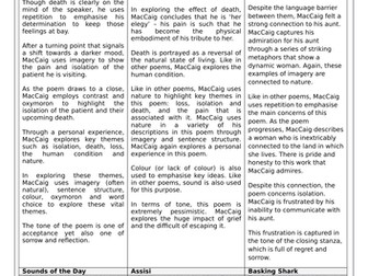 Norman MacCaig - Knowledge Organiser - Higher English