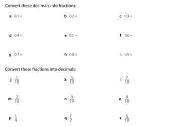 Fractions and Decimals - Year 4 (1)
