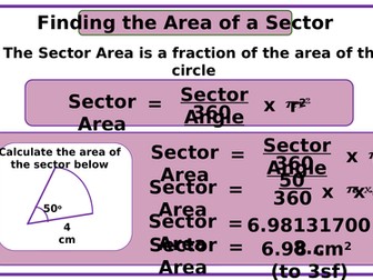 Area of a Sector Formula and Example