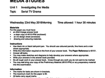 AQA GCSE Serial Television Drama Mock