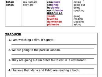 PRESENT CONTINUOS Rules and practice