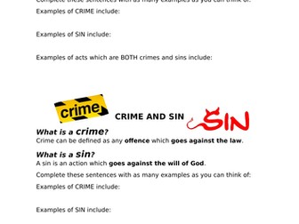 Eduqas RS Sin and Forgiveness: Crime, Sin and Making Moral Decisions: Absolute vs. Relative Morality