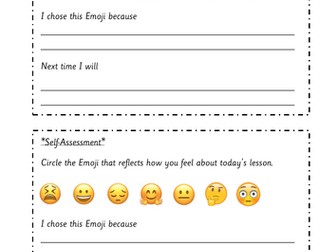 Children's Emoji Self Assessment grid