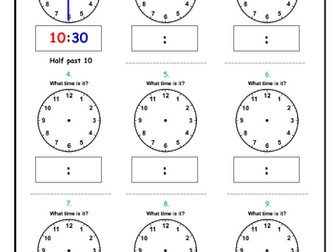 Analogue and Digital Time - Worksheets