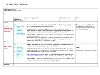 KS2 Weekly plan Leon and the Place between