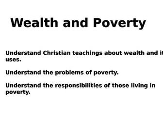Wealth and Poverty AQA Religious Studies A