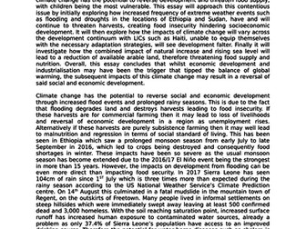 NEW AQA A LEVEL POPULATION & ENVIRONMENT MODEL ESSAY A*- climate change , development & food supply
